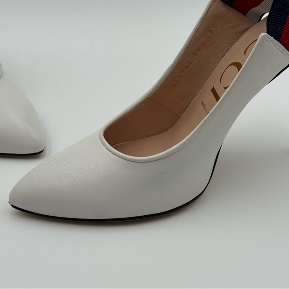 Gucci White And Red Leather Sling Back Heels (525942) Size 39.5 - Picture 17 of 17